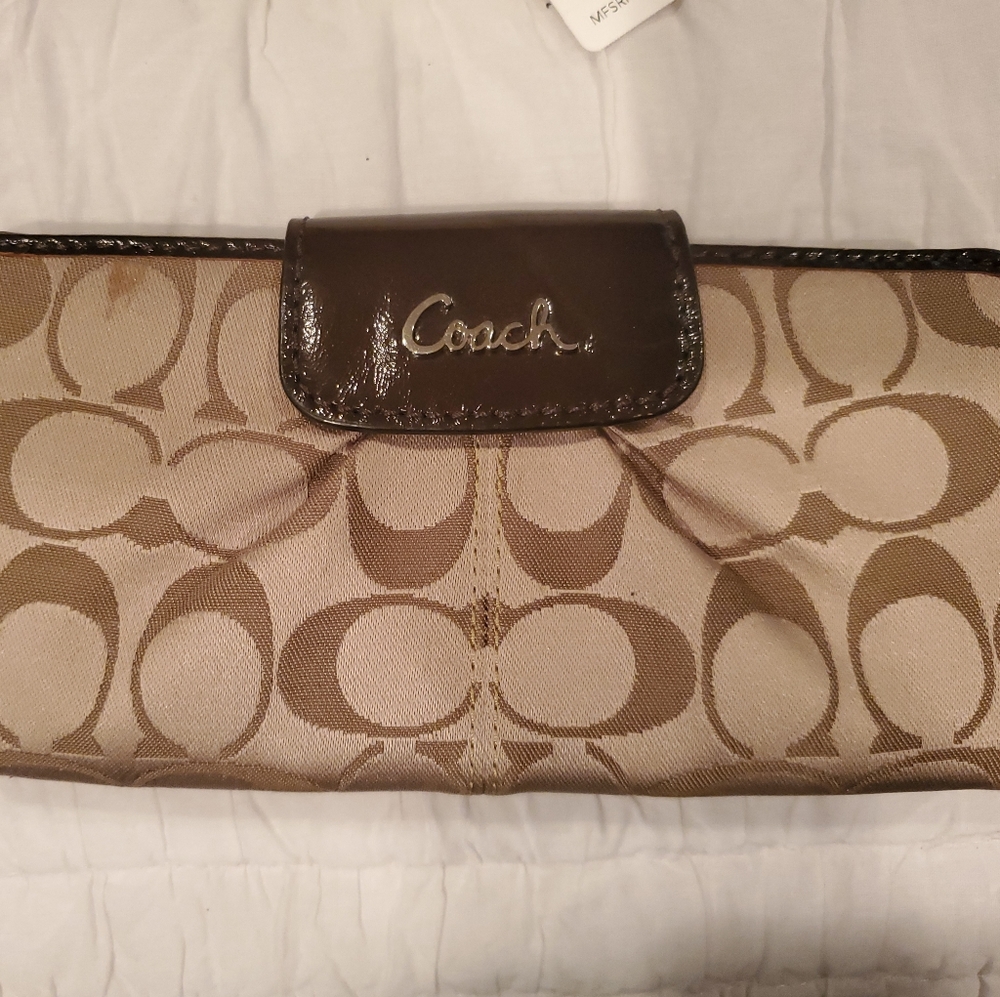 COACH Wallet Signature Khaki Bronze F46161